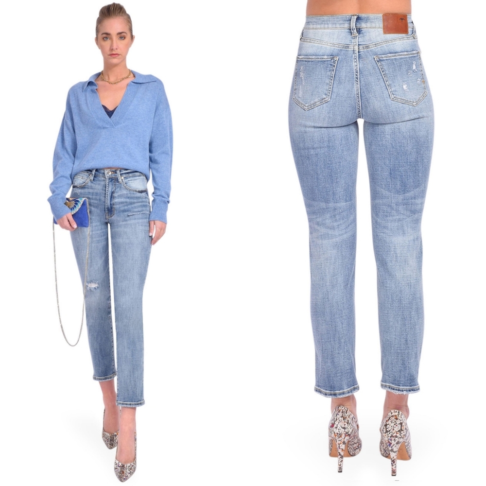 Serra by Joie Rucker The KISS High Rise Slim Straight Jeans Rockpointe Blue